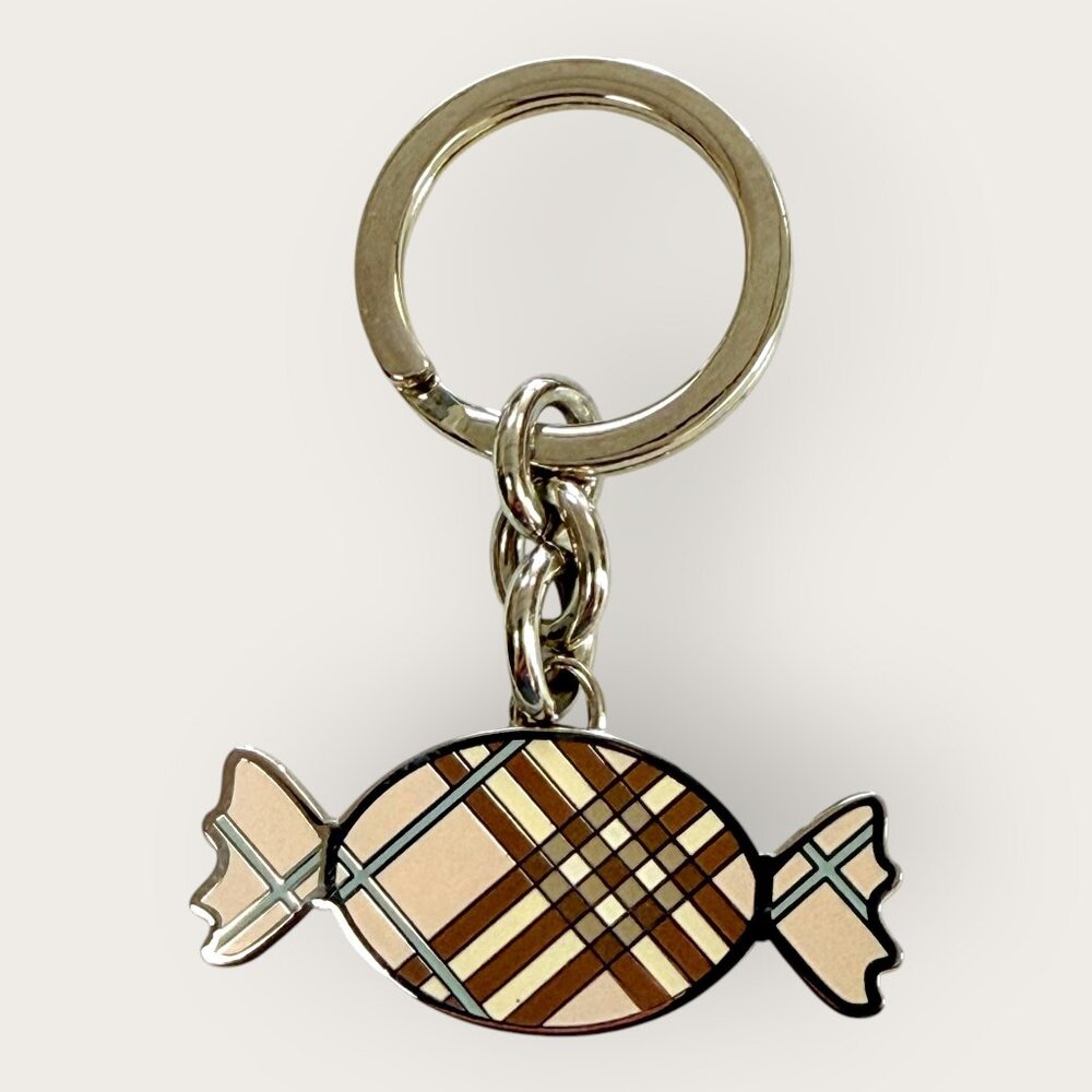 Burberry Candy Plaid Keychain Keyring Metal Accessory